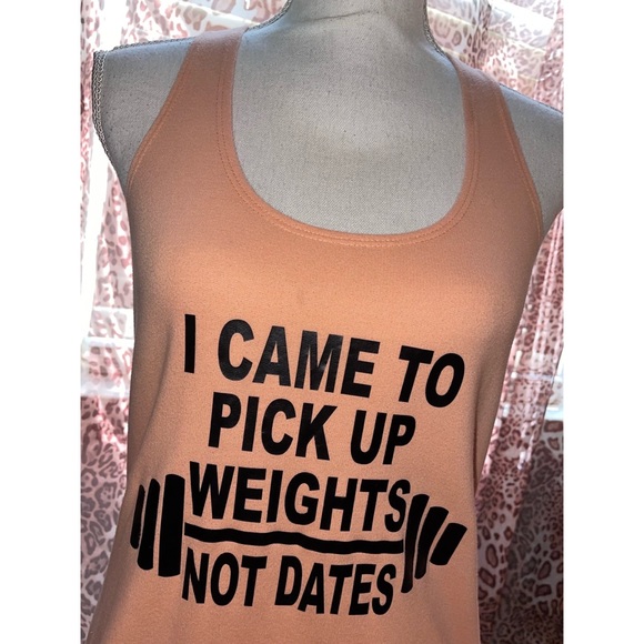 Weights Not Dates Orange Tank Top 🧡 - Picture 10 of 17